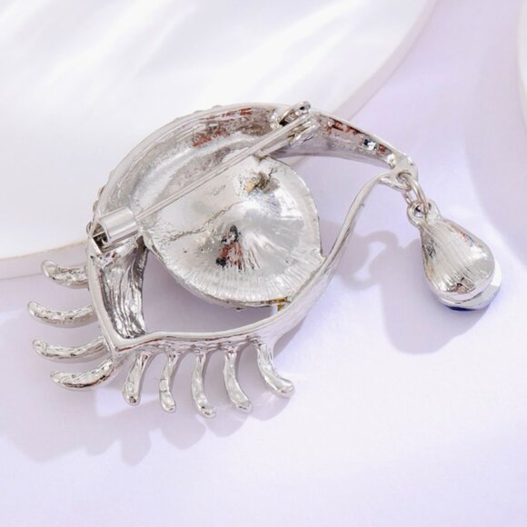 🔥2/$20 Evil Eye Brooch Rhinestone Evil Eye Pin Dali's Eye Pin Dali's Eye Brooch - Picture 3 of 7